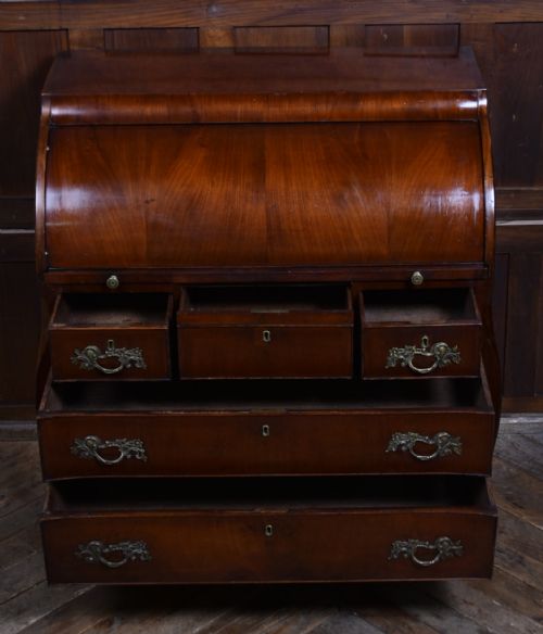 CONTINENTAL WALNUT SECRETARY BAROQUE ROLL TOP BUREAU - ADDITIONAL PHOTO 9