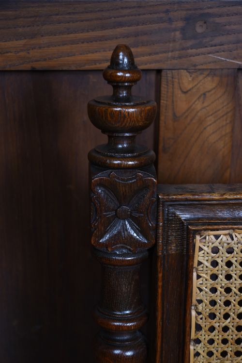 VICTORIAN OAK BERGERE ARMCHAIR - ADDITIONAL PHOTO 10