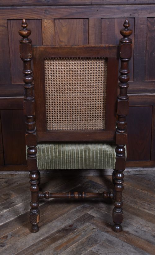 VICTORIAN OAK BERGERE ARMCHAIR - ADDITIONAL PHOTO 12
