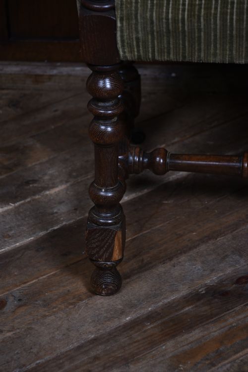 VICTORIAN OAK BERGERE ARMCHAIR - ADDITIONAL PHOTO 13
