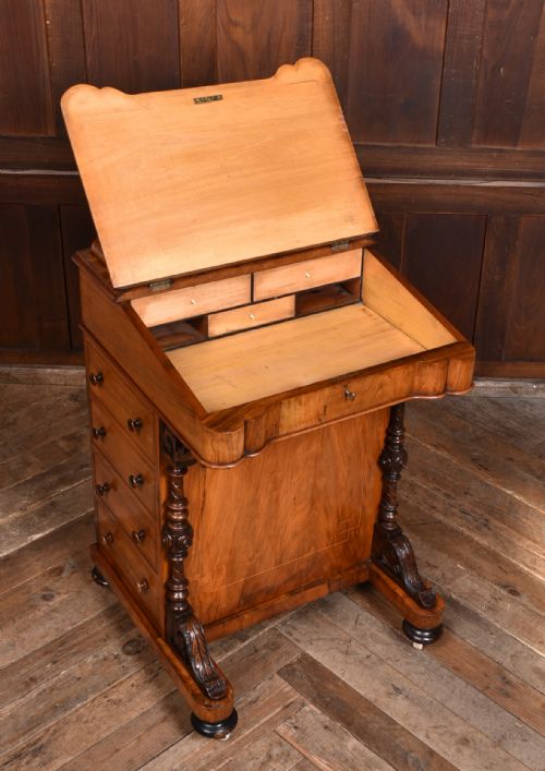 VICTORIAN WALNUT DAVENPORT - ADDITIONAL PHOTO 2