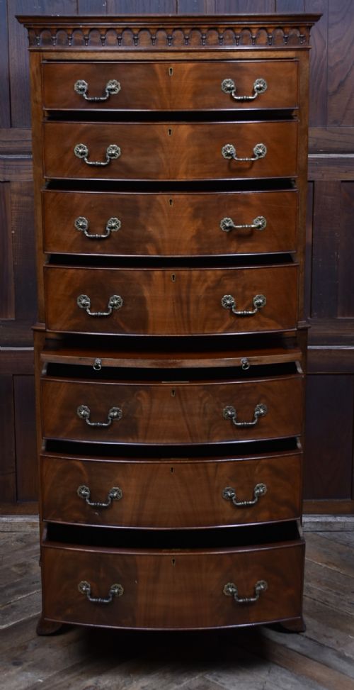 EDWARDIAN MAHOGANY CHEST ON CHEST - ADDITIONAL PHOTO 7