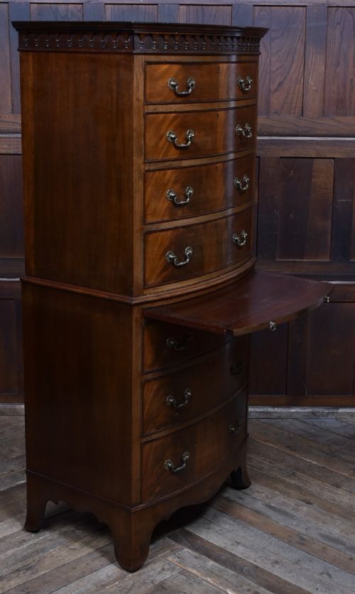 EDWARDIAN MAHOGANY CHEST ON CHEST - ADDITIONAL PHOTO 9