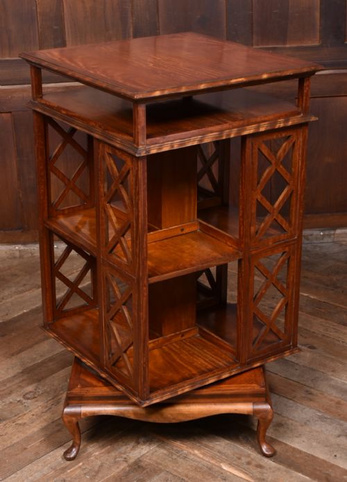 EDWARDIAN SATINWOOD REVOLVING BOOKCASE - ADDITIONAL PHOTO 2