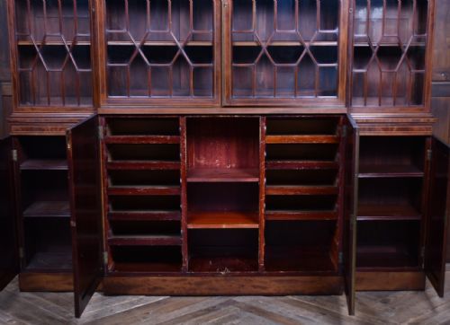 EDWARDIAN MAHOGANY BREAKFRONT BOOKCASE - ADDITIONAL PHOTO 28