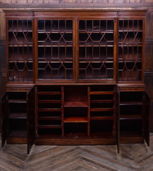 EDWARDIAN MAHOGANY BREAKFRONT BOOKCASE - ADDITIONAL PHOTO 29