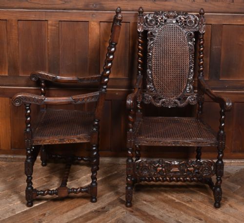 PAIR OF VICTORIAN BERGERE CHAIRS - ADDITIONAL PHOTO 4