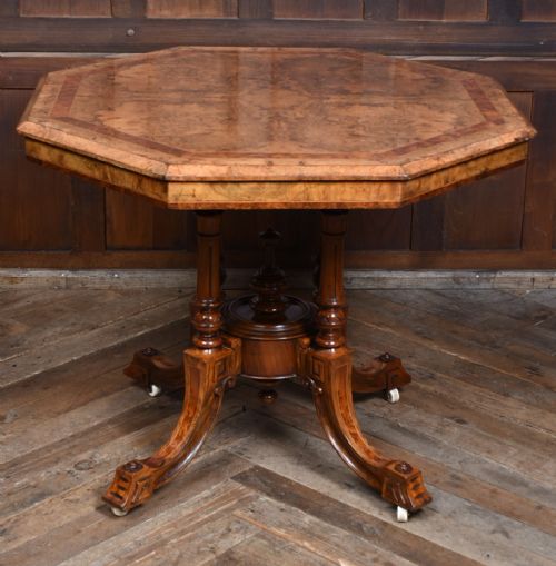 OCTAGONAL WALNUT CENTRE TABLE - ADDITIONAL PHOTO 3