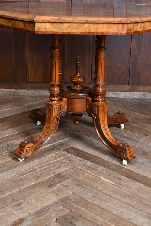 OCTAGONAL WALNUT CENTRE TABLE - ADDITIONAL PHOTO 4