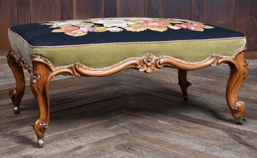 VICTORIAN WALNUT CENTRE STOOL - ADDITIONAL PHOTO 1