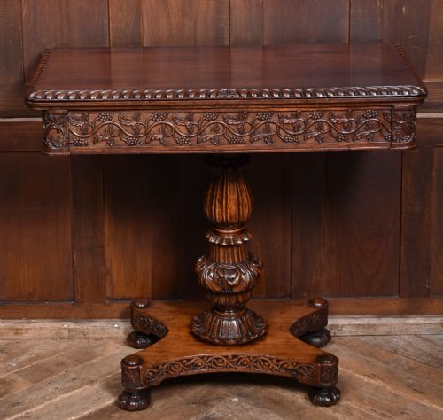 19TH CENTURY PADOUK FOLD OVER GAMES TABLE - ADDITIONAL PHOTO 3