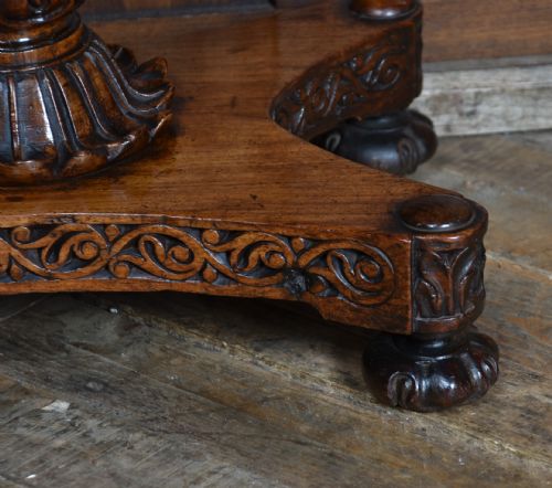 19TH CENTURY PADOUK FOLD OVER GAMES TABLE - ADDITIONAL PHOTO 7