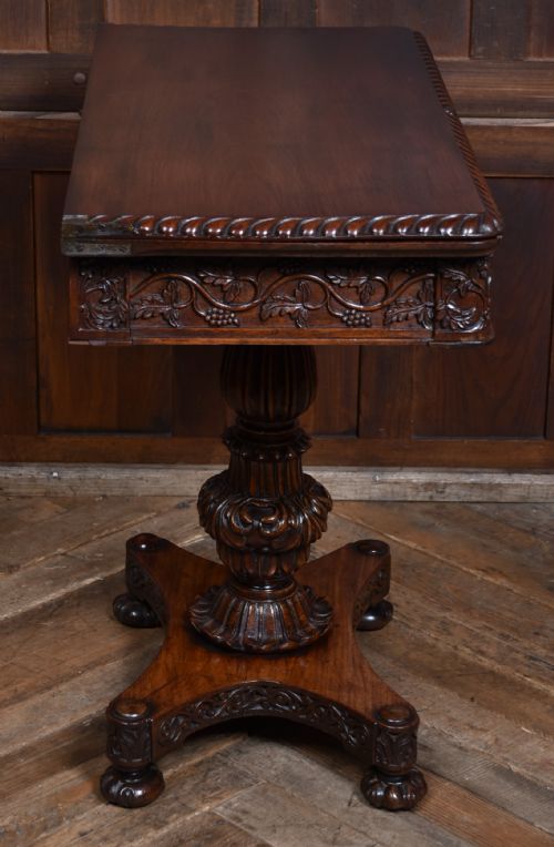 19TH CENTURY PADOUK FOLD OVER GAMES TABLE - ADDITIONAL PHOTO 10