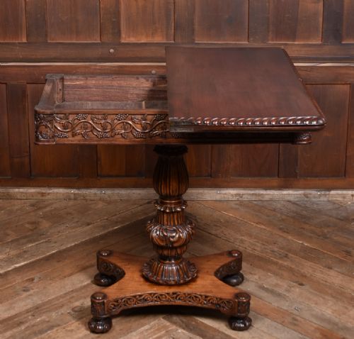 19TH CENTURY PADOUK FOLD OVER GAMES TABLE - ADDITIONAL PHOTO 13