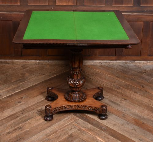 19TH CENTURY PADOUK FOLD OVER GAMES TABLE - ADDITIONAL PHOTO 14