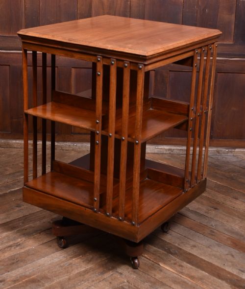 EDWARDIAN WALNUT REVOLVING BOOKCASE - ADDITIONAL PHOTO 3