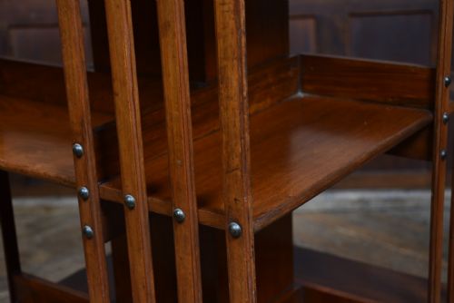 EDWARDIAN WALNUT REVOLVING BOOKCASE - ADDITIONAL PHOTO 6