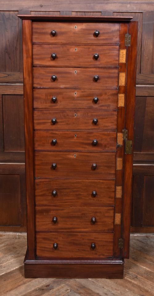 VICTORIAN MAHOGANY WELLINGTON CHEST - ADDITIONAL PHOTO 6