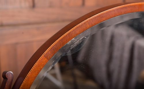 EDWARDIAN MAHOGANY OVAL DRESSING TABLE MIRROR - ADDITIONAL PHOTO 7