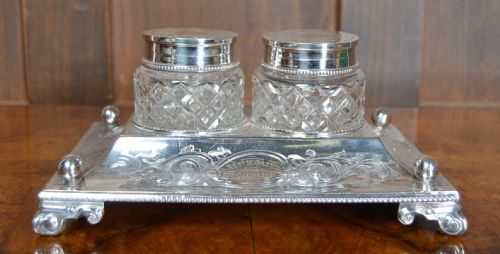 VICTORIAN EPNS DESK SET - ADDITIONAL PHOTO 3