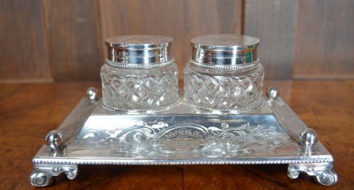 VICTORIAN EPNS DESK SET - ADDITIONAL PHOTO 4