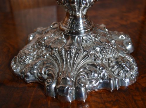 PAIR OF VICTORIAN SILVER PLATE CANDLE STICKS - ADDITIONAL PHOTO 3