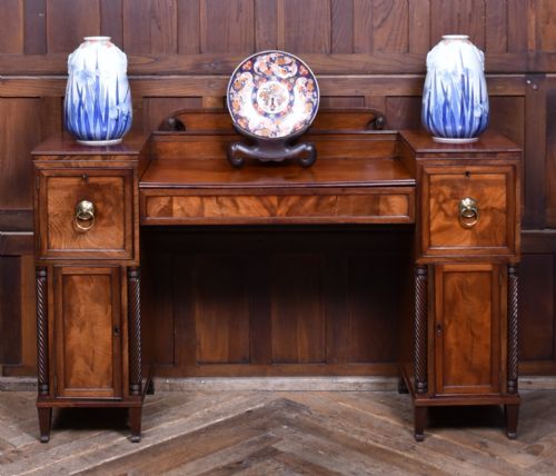 REGENCY MAHOGANY PEDESTAL SIDEBOARD