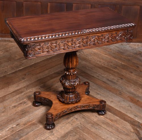 19TH CENTURY PADOUK FOLDOVER GAMES TABLE - ADDITIONAL PHOTO 1