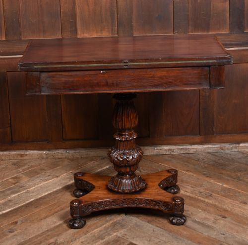 19TH CENTURY PADOUK FOLDOVER GAMES TABLE - ADDITIONAL PHOTO 11