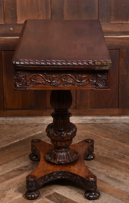 19TH CENTURY PADOUK FOLDOVER GAMES TABLE - ADDITIONAL PHOTO 12