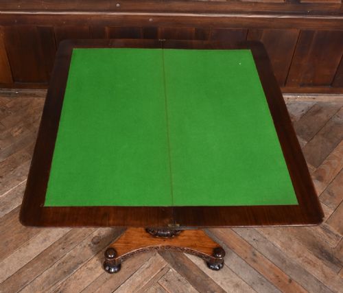 19TH CENTURY PADOUK FOLDOVER GAMES TABLE - ADDITIONAL PHOTO 15
