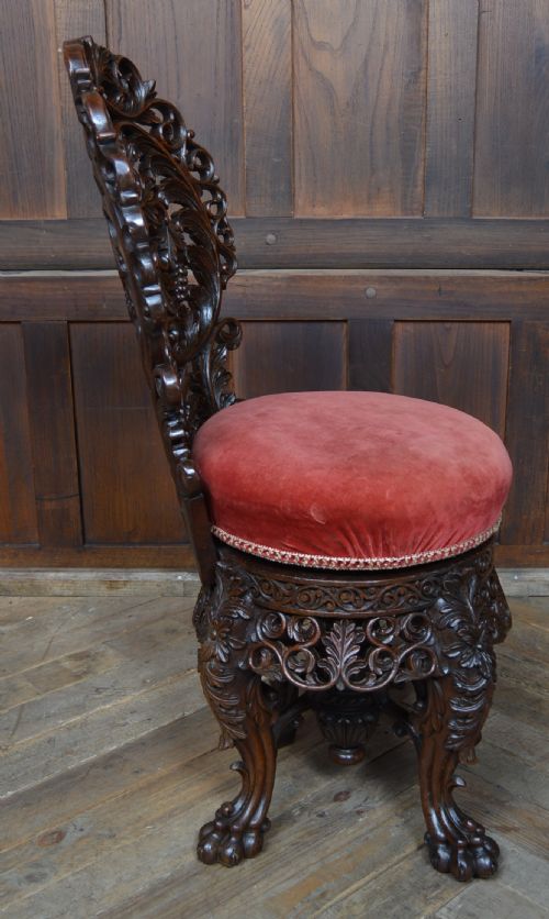 BURMESE PADOUK HARPIST CHAIR - ADDITIONAL PHOTO 5