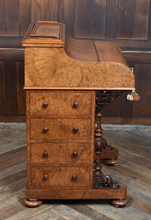 VICTORIAN WALNUT POP UP PIANO TOP DAVENPORT - ADDITIONAL PHOTO 10