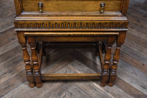 EDWARDIAN OAK WRITING BUREAU - ADDITIONAL PHOTO 5