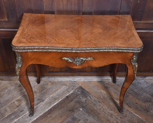 VICTORIAN MARQUETRY CARD TABLE - ADDITIONAL PHOTO 2