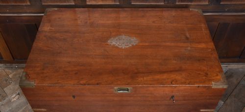 19TH CENTURY TEAK CAMPAIGN CHEST - ADDITIONAL PHOTO 5