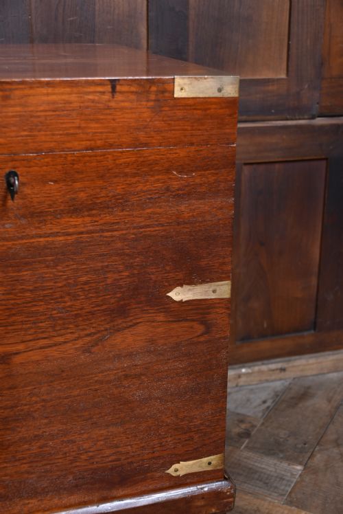 19TH CENTURY TEAK CAMPAIGN CHEST - ADDITIONAL PHOTO 6