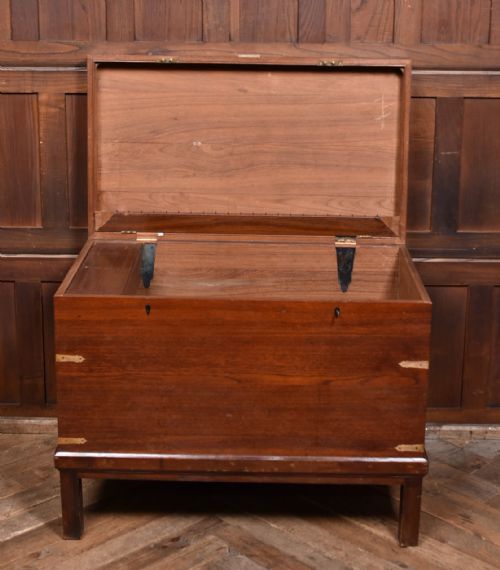 19TH CENTURY TEAK CAMPAIGN CHEST - ADDITIONAL PHOTO 9