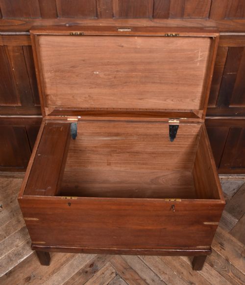 19TH CENTURY TEAK CAMPAIGN CHEST - ADDITIONAL PHOTO 10