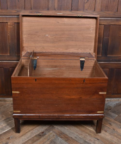 19TH CENTURY TEAK CAMPAIGN CHEST - ADDITIONAL PHOTO 14