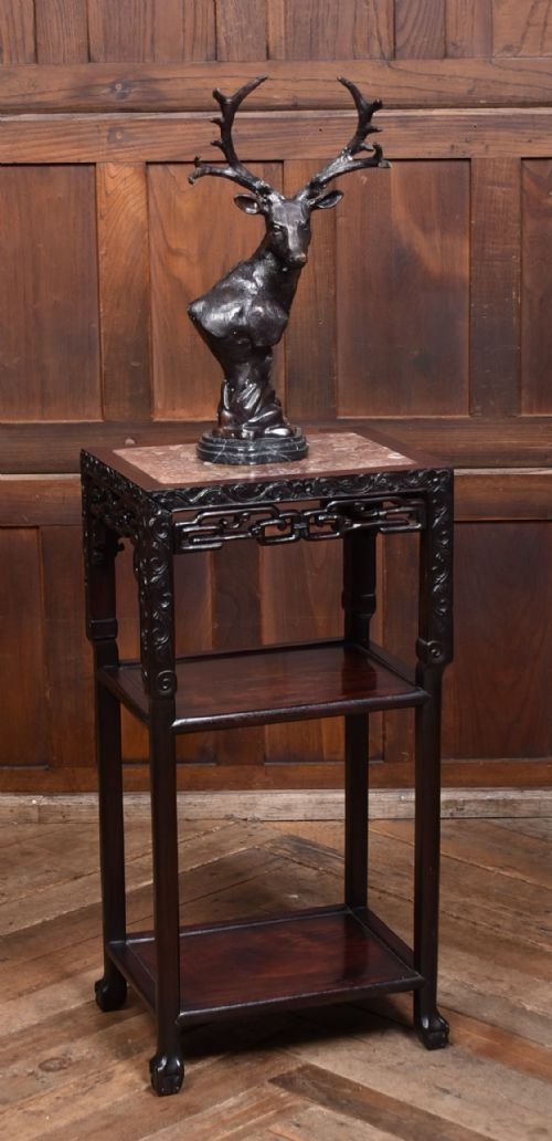 CHINESE MARBLE TOP SIDE TABLE - ADDITIONAL PHOTO 1
