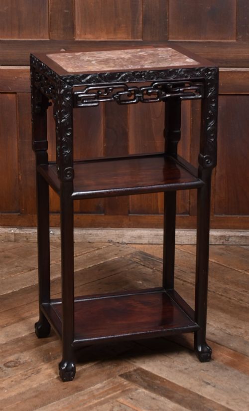 CHINESE MARBLE TOP SIDE TABLE - ADDITIONAL PHOTO 2