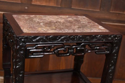 CHINESE MARBLE TOP SIDE TABLE - ADDITIONAL PHOTO 3
