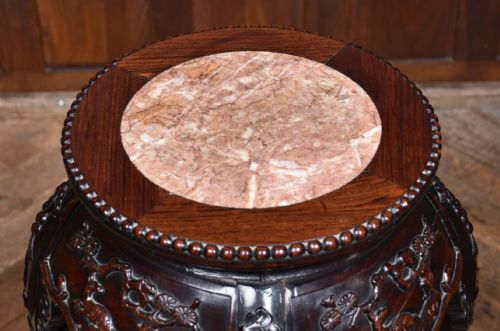 CHINESE MARBLE TOP VASE PLANT STAND - ADDITIONAL PHOTO 3