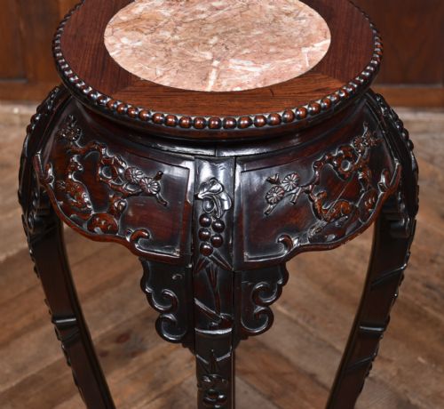 CHINESE MARBLE TOP VASE PLANT STAND - ADDITIONAL PHOTO 4