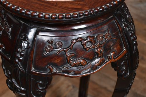 CHINESE MARBLE TOP VASE PLANT STAND - ADDITIONAL PHOTO 5