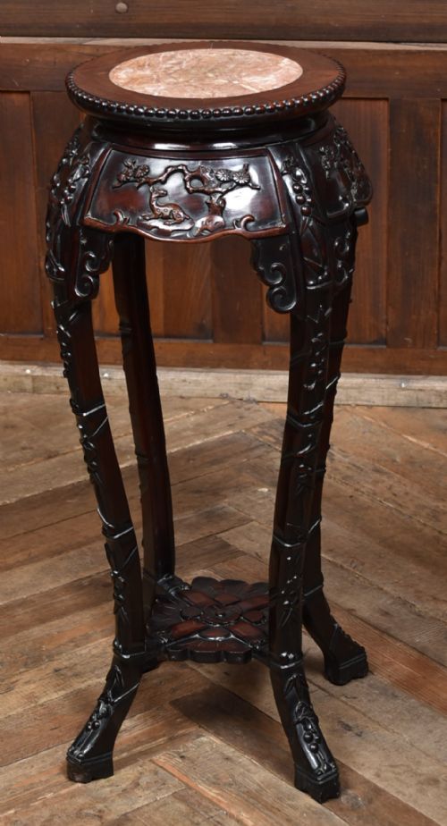 CHINESE MARBLE TOP VASE PLANT STAND - ADDITIONAL PHOTO 8