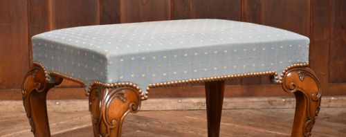 WALNUT CENTRE FOOT STOOL - ADDITIONAL PHOTO 2