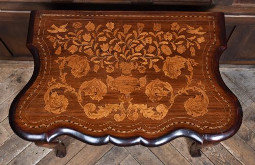 MAHOGANY DUTCH MARQUETRY LOWBOY - ADDITIONAL PHOTO 11