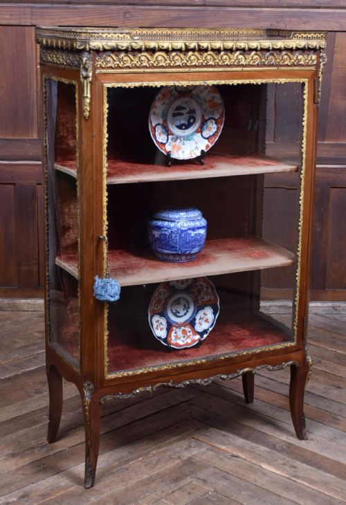 FRENCH MARBLE TOP VITRINE DISPLAY CABINET - ADDITIONAL PHOTO 1